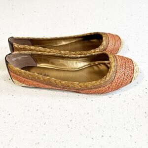 Kelly & Katie Ballet Flat Shoes Raffia Brown Burnt Orange Boho Size 9.5
